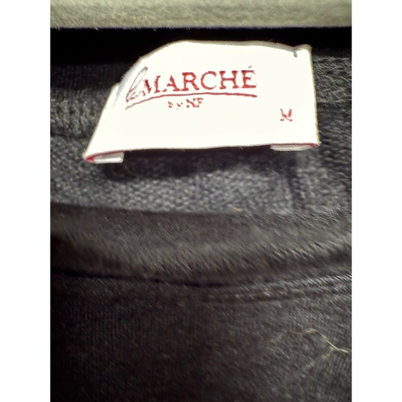 Le Marche Black Purple Velvet Tie Long Sleeve Crop Top Size Medium - Picture 4 of 5